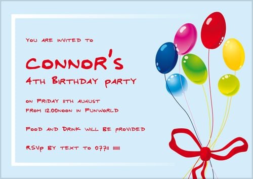 Kid Birthday Party Invitation Wording