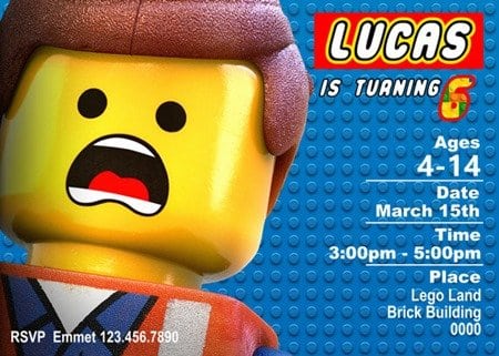 Lego Birthday Invitation Ideas