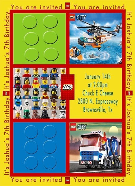 Lego Birthday Invite
