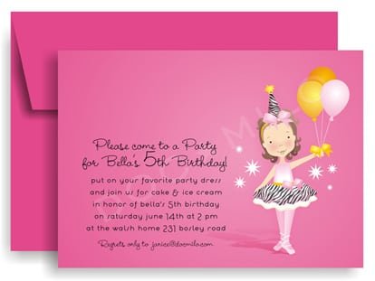 Little Girl Party Invitation Templates