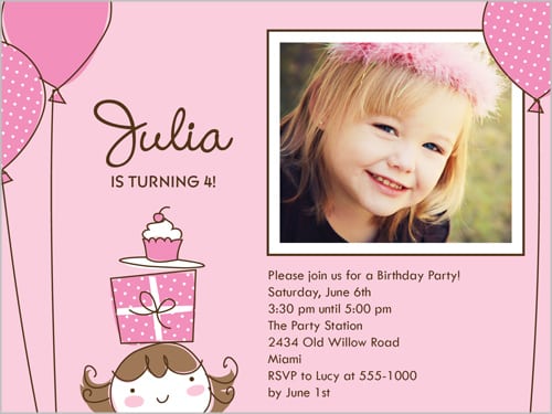 Little Girl Party Invitations