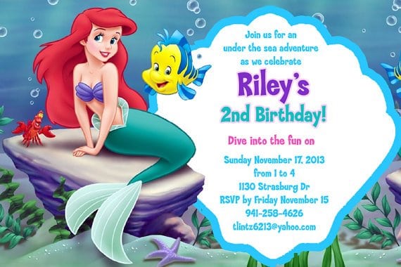 Little Mermaid Free Invitation Template