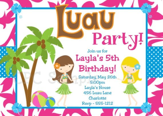 Luau Party Invitations Free Printable