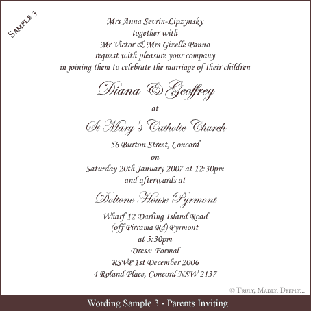 Marriage Invitation Sample Wordings