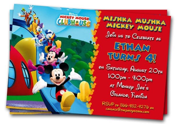 Mickey Mouse Clubhouse Birthday Invitation Template Free
