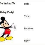 Mickey Mouse Template Invitation