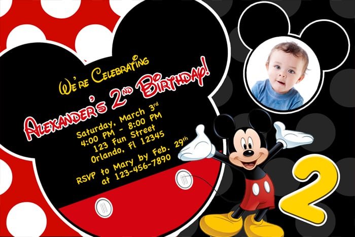 Mickey Party Invitations