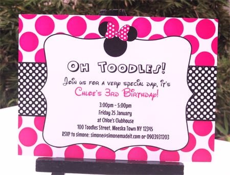 Minnie Mouse Party Invitation Ideas