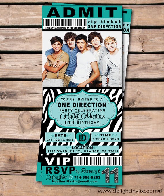 One Direction Invitations Template 10