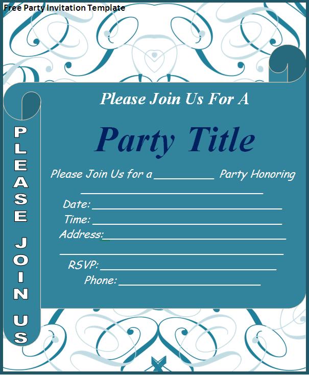 Party Invite Templates Free