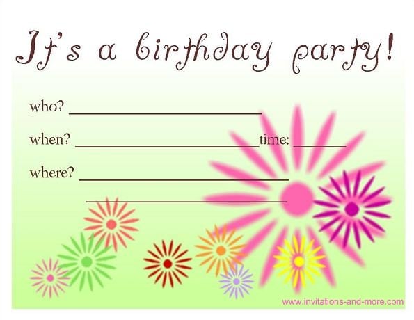 Pictures Of Birthday Invitations Cards