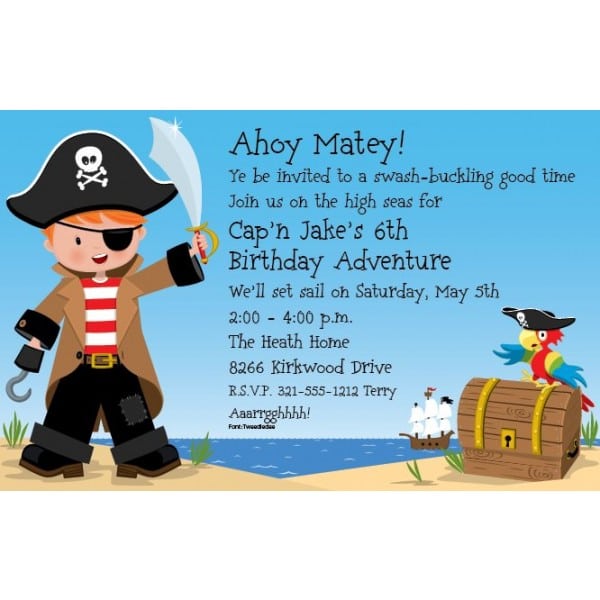 Pirate Birthday Invitations With Photo