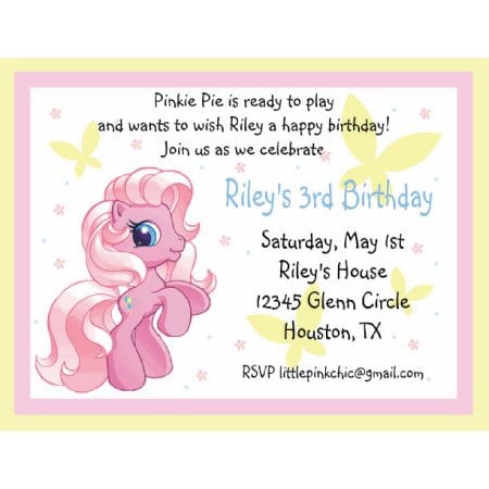 Pony Birthday Invitation Wording
