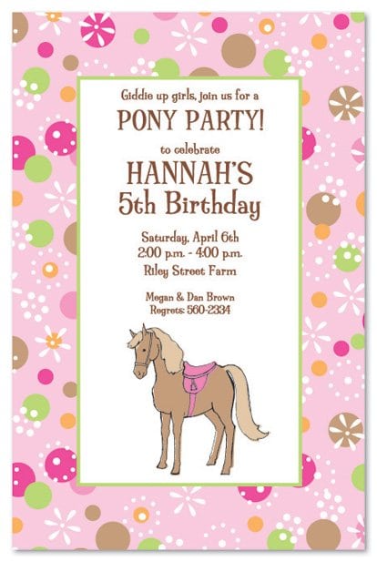 Pony Birthday Invitations