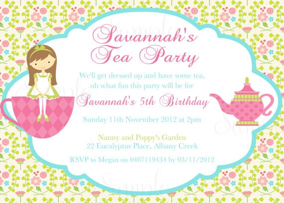 Princess Tea Party Invitations Printable Free