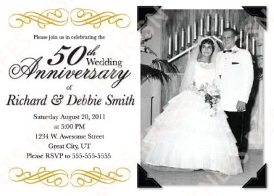 Free Printable 50th Wedding Anniversary Invitations