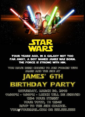Printable Birthday Invitations Free Star Wars