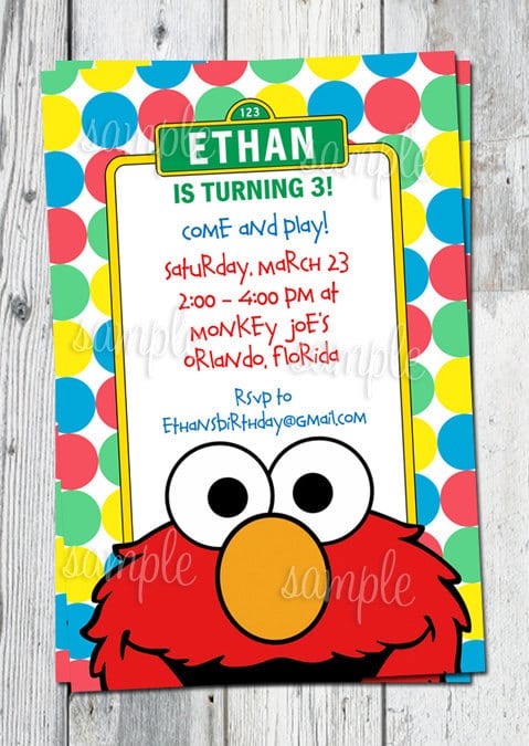 Printable Elmo Party Invitations