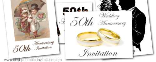 Printable Invitations For 50th Anniversary