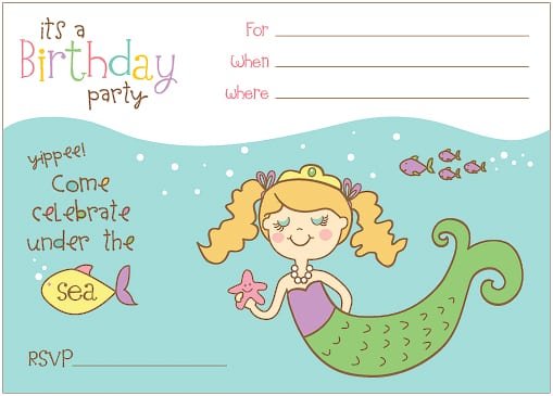 Printable Mermaid Invitations