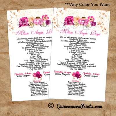 Printable Quinceanera Invites