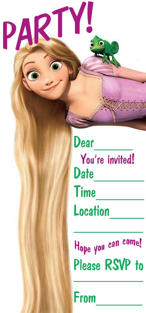 Printable Tangled Invitations
