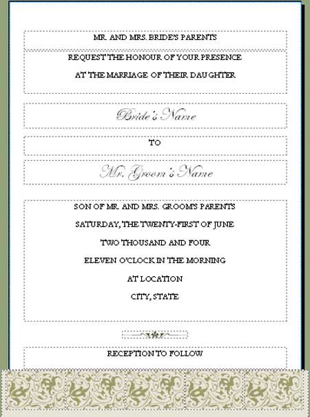 Printable Wedding Reception Invitations