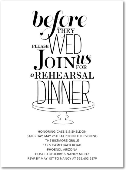 Rehearsal Dinner Invites
