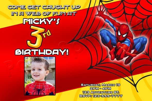 Sample Spiderman Invitations