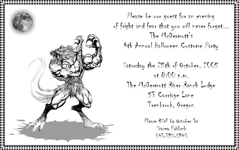 Scary Halloween Invite Wording