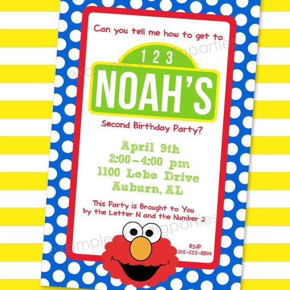 Sesame Street Invitations