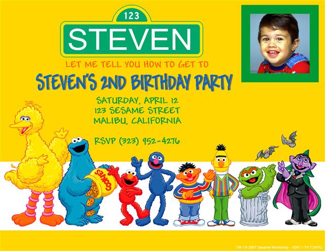 Sesame Street Invitations Wording