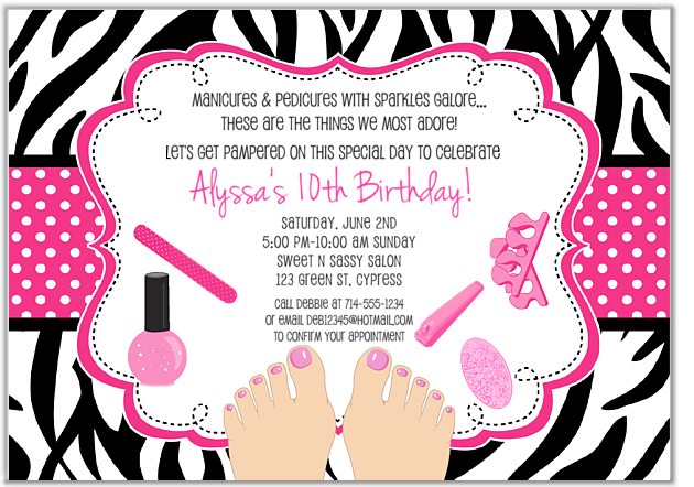 Spa Birthday Party Invitations Ideas