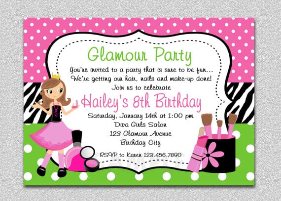 Spa Birthday Party Invitations Printable