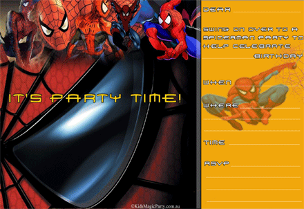 Spiderman Invitations Printable Free
