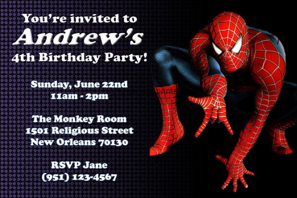 Spiderman Invitations Printables
