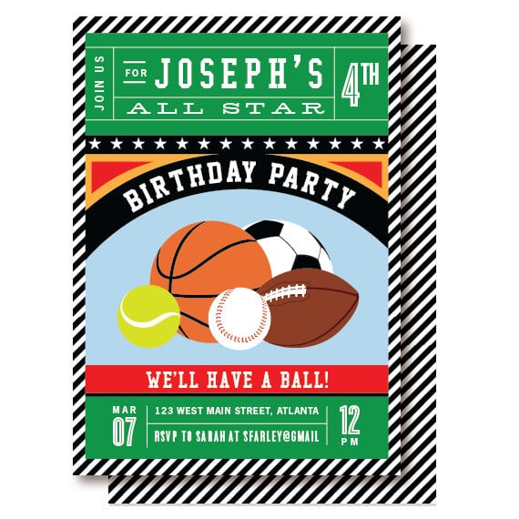 Sports Birthday Invitations