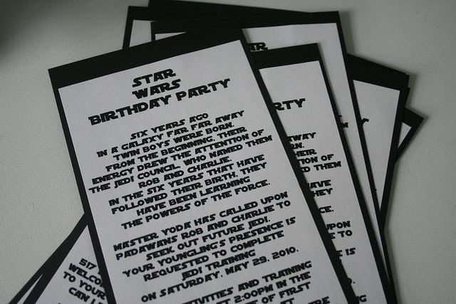 Star Wars Birthday Invitations Wording