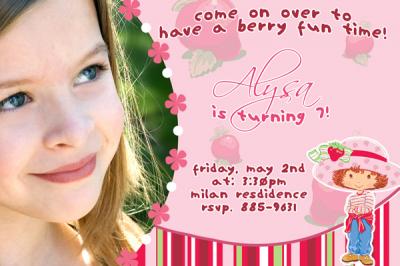 Strawberry Shortcake Birthday Invitations Free