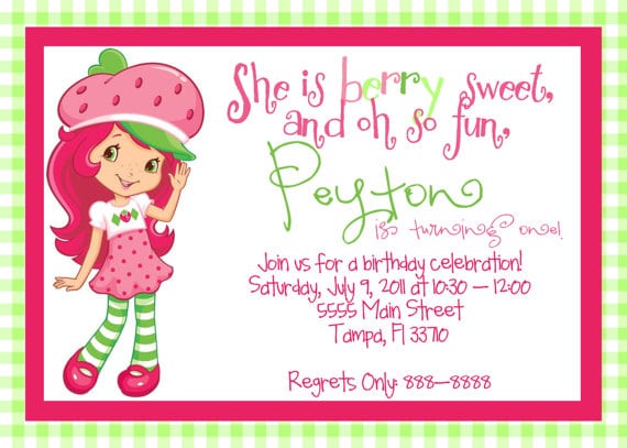 Strawberry Shortcake Birthday Invitations Free Printables