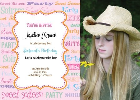 Sweet 16 Invites Templates