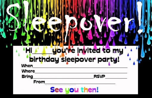 Tagcute Sleepover Party Invitations