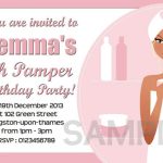 Tagfree Pamper Party Invitation Templates