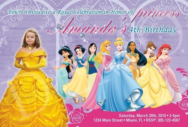 Tagfree Printable Disney Princess Invitations