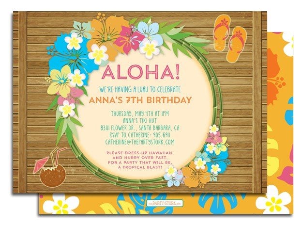 Tagfree Printable Luau Bday Invitations Template