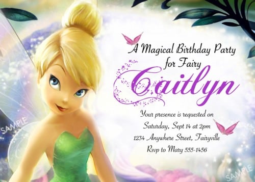Tagfree Printable Tinkerbell Birthday Party Invitations