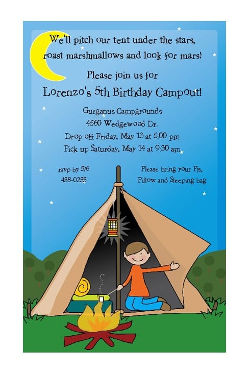 Tagsleepover Invite For Boys And Girls