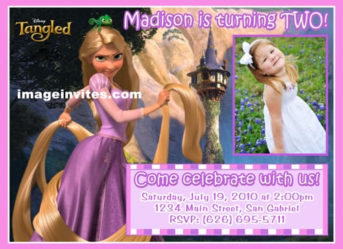 Tangled Birthday Invitations Personalized