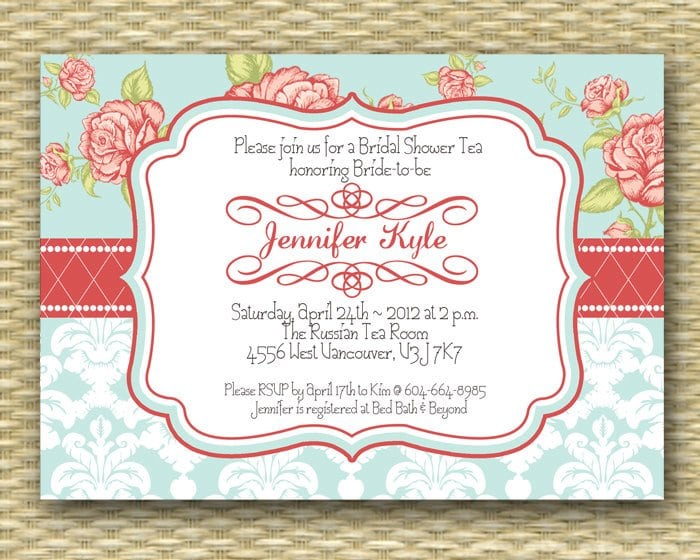 Vintage Tea Party Invitation Templates
