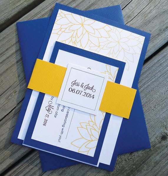 Wedding Invitation Blue And Yellow